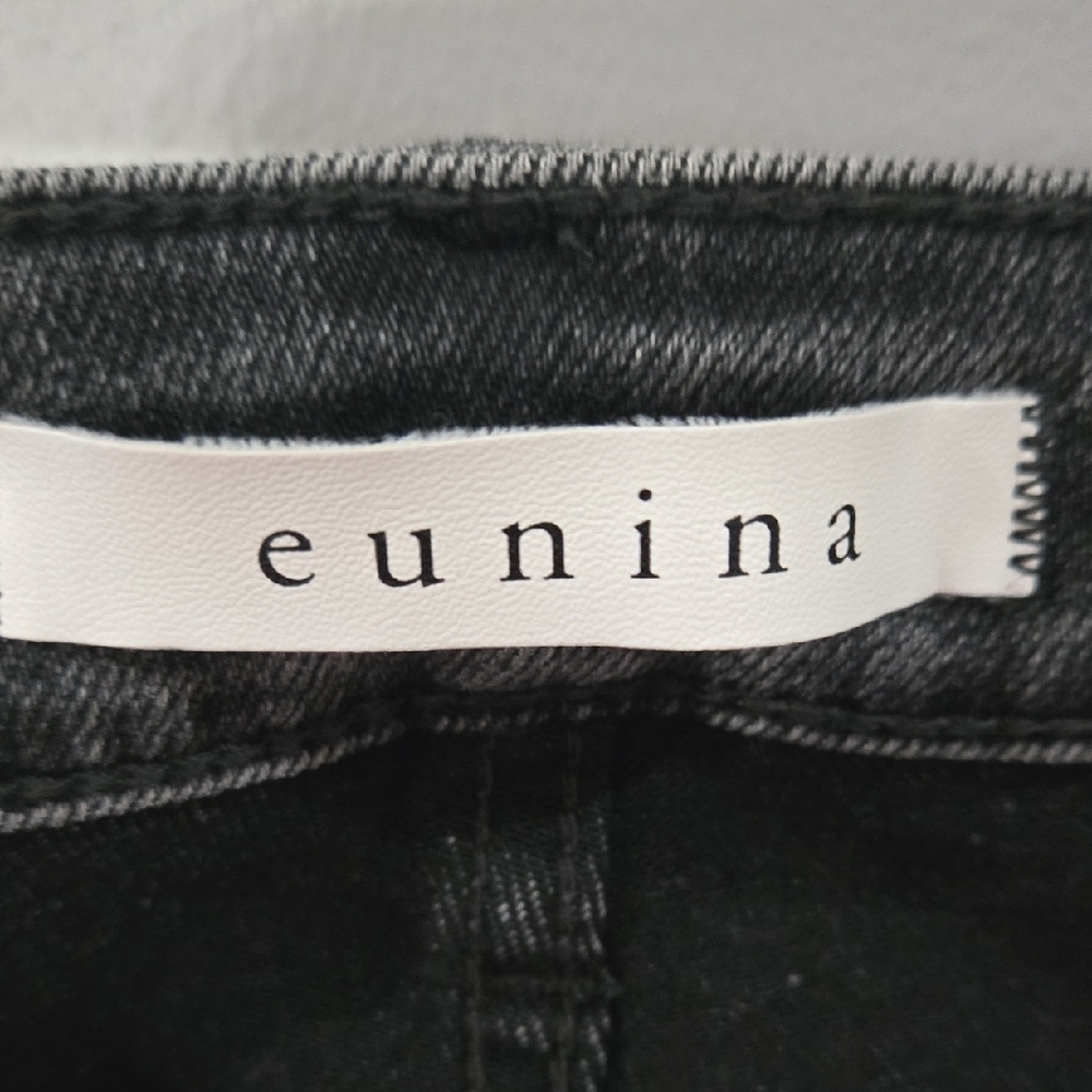 Eunina Sz 9 Charcoal Button-Up Cropped Jeans - Picture 2 of 8
